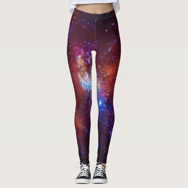 Leggings Sagittaire une image de galaxie de manière (Devant)