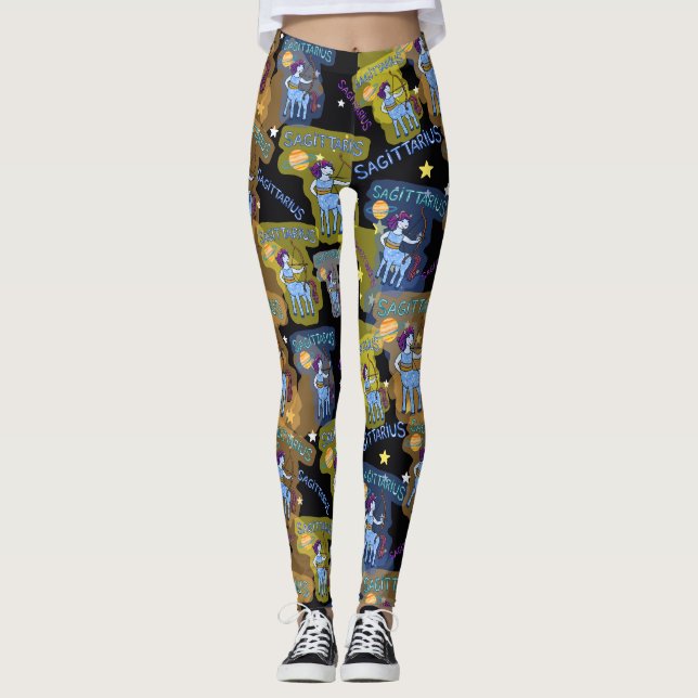 Leggings Sagittarius signe zodiaque du téléphone (Devant)