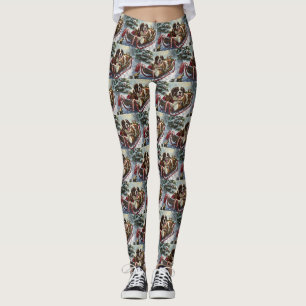 Leggings Saint Bernard Chien Festif de Noël