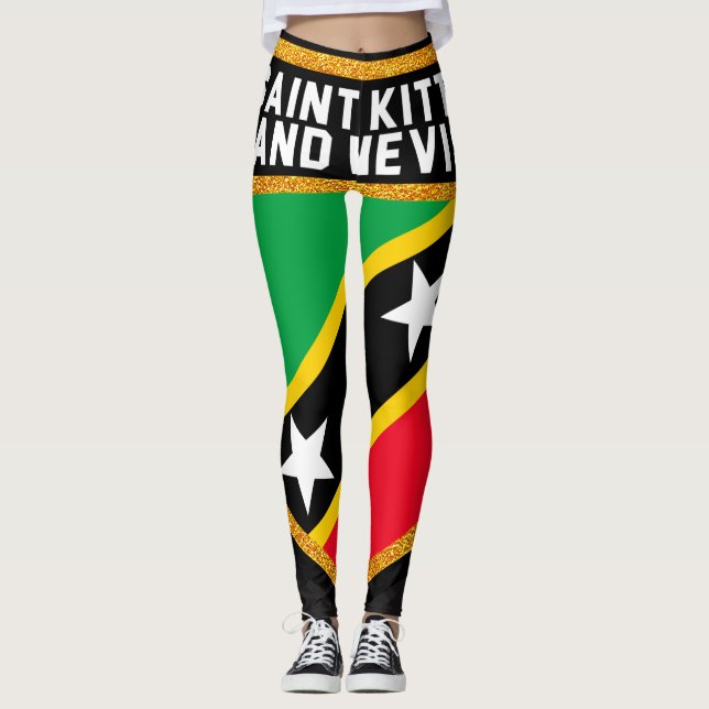 Leggings Saint Kitts et drapeau du Niévès (Devant)