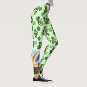 Leggings Saint Patrick's Day Leprechaun Shamrock arc-en-cie