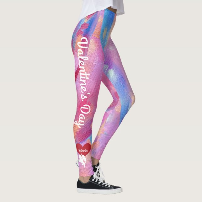 Leggings Saint-Valentin Coeur mou violet rose rouge personn (Droite)