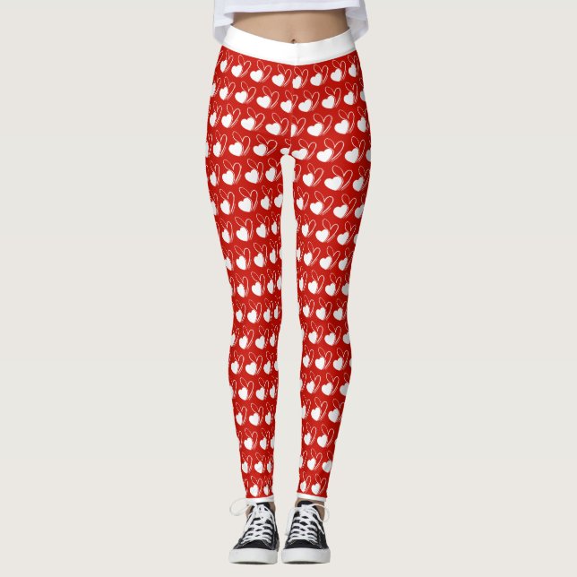 Leggings Saint-Valentin Coeurs Tordus (Devant)