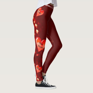 Leggings Saint-Valentin, le coeur rouge de votre texte