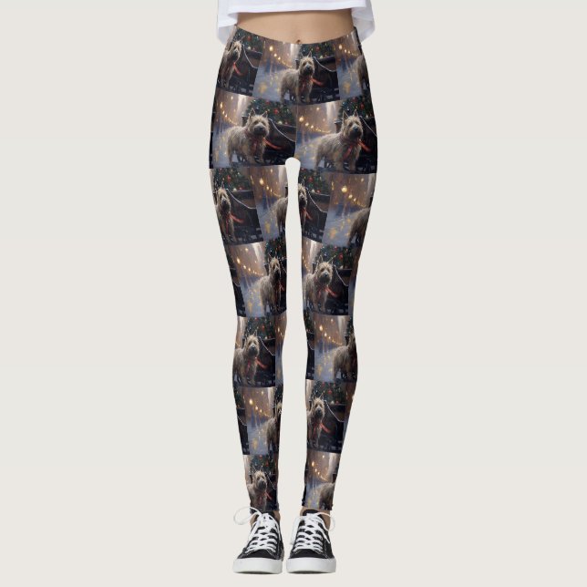 Leggings Saison Festive de Noël à Cairn Terrier (Devant)