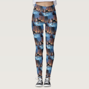 Leggings Saison Festive de Noël Doberman