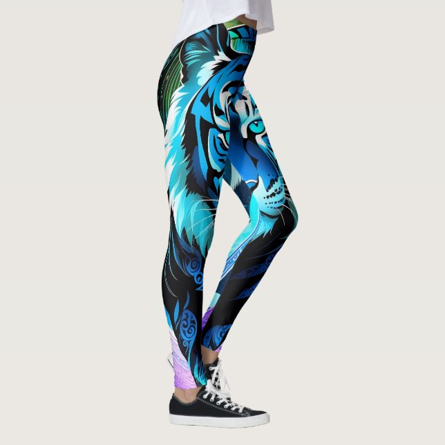 Leggings Salle de gym Electric Blue Tiger (Droite)