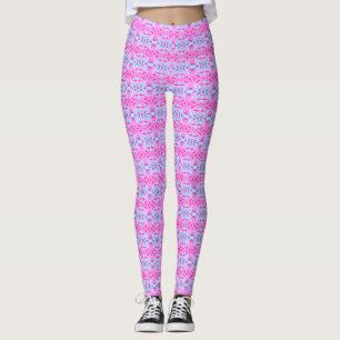 Leggings Salle de Motif couleur bleu turquoise rose