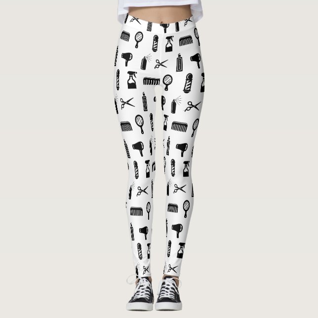 Leggings Salon et coiffeur Motif sur mesure BG COULEUR (Devant)