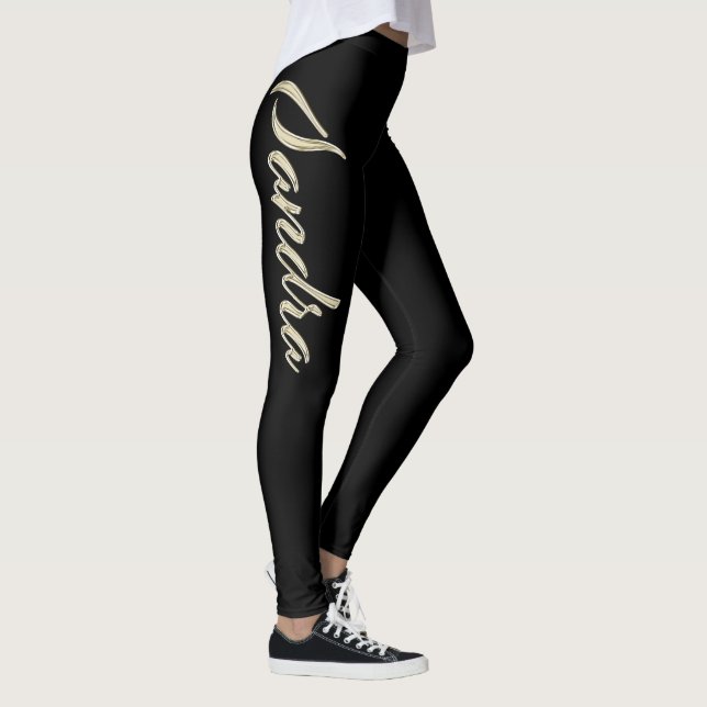 Leggings Sandra écriture main dorée (Droite)