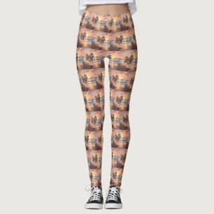 Leggings Sandy Paws Alaskan Malamute Chien sur le coucher d