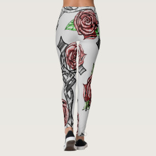 Leggings Sang et pattes Roses