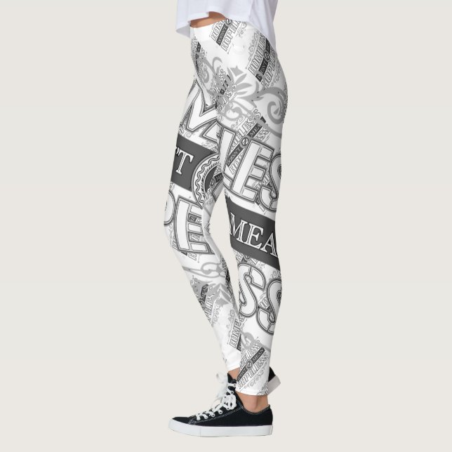 Leggings Sans-abri ne signifie pas sans espoir B&W (Gauche)