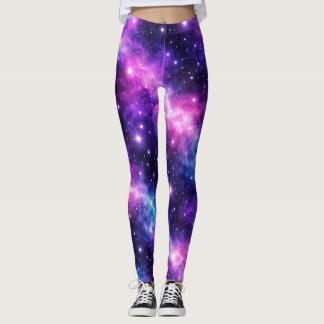 Leggings sans couture Galaxie Nébuleuse Bleu Viole