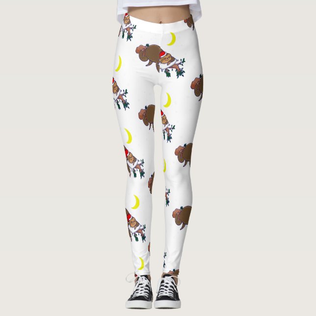 Leggings santa claus sloth noël (Devant)