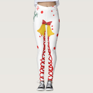 Leggings Sapin de Noël en spirale et motif de cloches