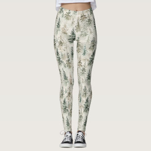 Leggings Sapins de Noël en Pin Vert