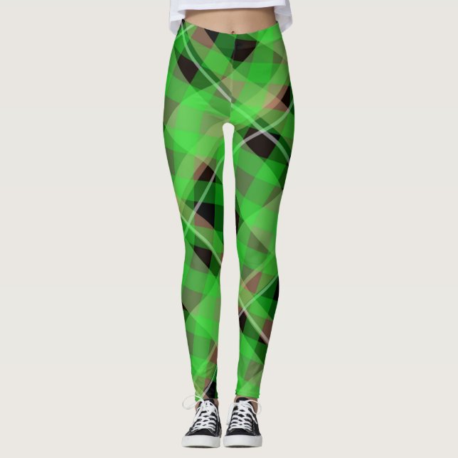Leggings Sassy Girl mignonne Irish St. Patrick's Day Plaid (Devant)