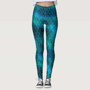 Leggings Scales Dragon Turquoise et Parties scintillant cha