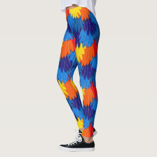 Leggings Scarlet Macaw Parrot Motif