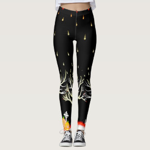 Leggings Scène d'imaginaire de nuit noire d'Halloween