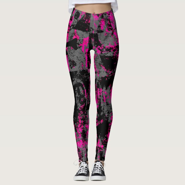 Leggings Scène rose Grunge enfant (Devant)