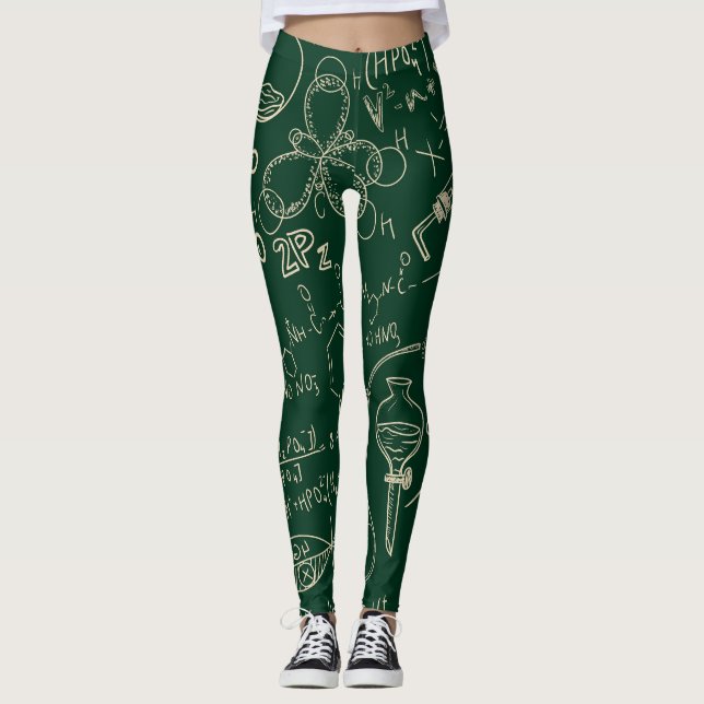 Leggings Science, chimie, motif de laboratoire vintage (Devant)