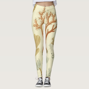 Leggings Science Textbook Biologie, Corail Vintage Animaux