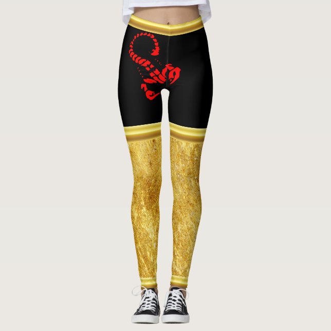 Leggings Scorpion venimeux rouge insecte très venimeux (Devant)