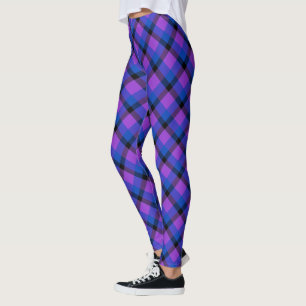 Leggings Scottish Blast violet bleu et noir tatan plaid