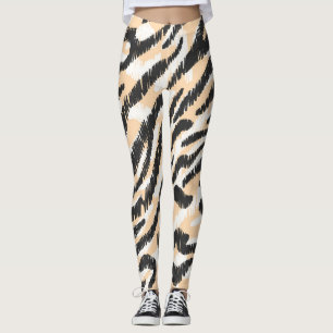 Leggings Scribble Zebra Leopard : Fourrure Vintage