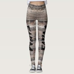 Leggings script rustique chic FARM LIFE sur bois de barnwoo