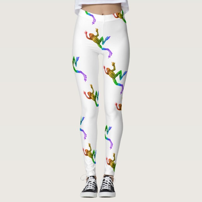 Leggings Sculpture de grenouille arc-en-ciel de SlipperyJoe (Devant)