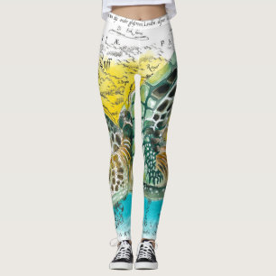 Leggings Sea Turtle Watercolor