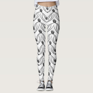 Leggings Seamless Black and White Pattern