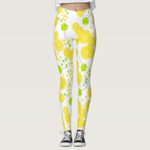 Leggings Seamless bright lemon slices candy lollipops