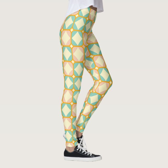 Leggings Seamless retro pattern with rounded squares (Droite)