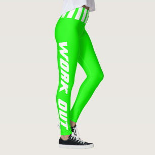 Leggings Séance d'entraînement dans vert au néon lumineux
