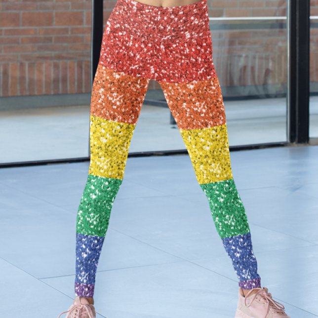 Leggings Séquin arc-en-ciel Parties scintillant Look Stripe (Créateur téléchargé)