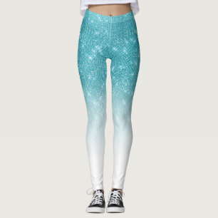 Leggings Séquin Ombre de Parties scintillant Bleu d'Aqua br