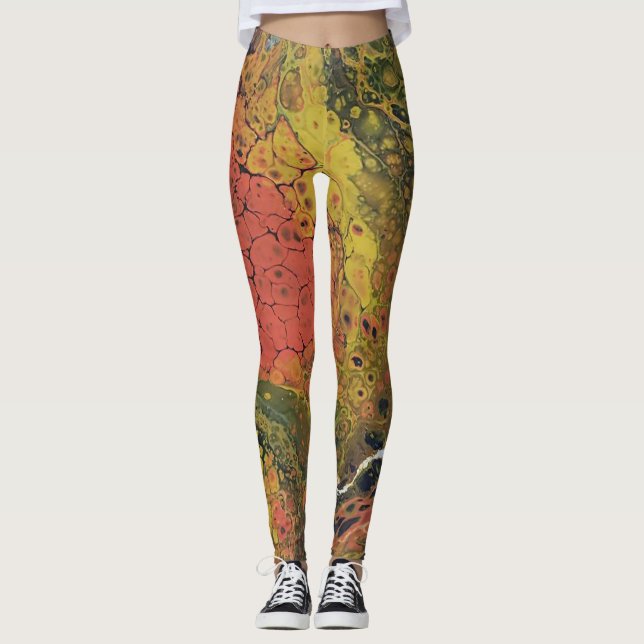 Leggings Série de rayonne fondue - tourbillons acryliques s (Devant)