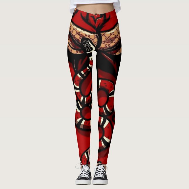 Leggings Serpent de gâteau de velours rouge (Devant)