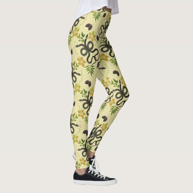 Leggings Serpent et fleurs imprimés (Droite)