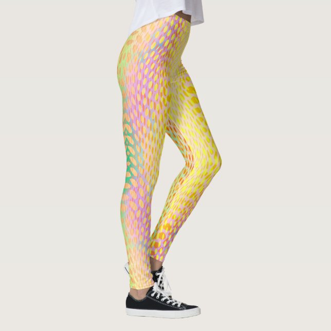 Leggings Serpent Python jaune multicolore Imprimer Femme (Droite)