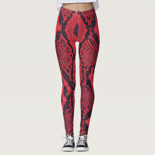 Leggings Serpent Python rouge pour imprimer les jambes des 