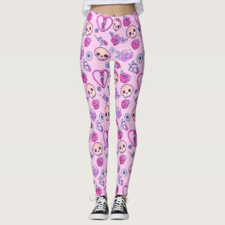 Leggings Serpents Kawaii Et Goth Pastel Rose