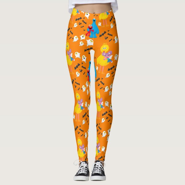 Leggings Sesame Street Halloween chauves-souris et fantômes (Devant)