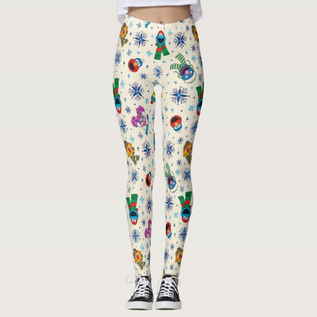 Leggings Sesame Street Noël Snowflake Motif (Devant)