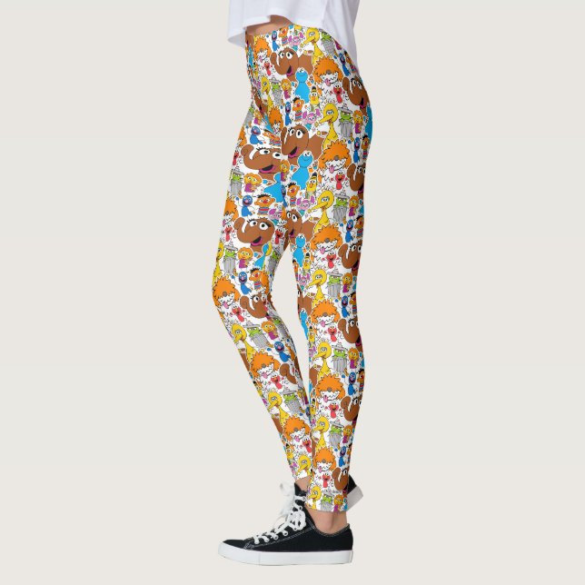 Leggings Sesame Street Pals Doodley Motif (Gauche)