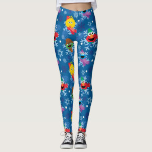 Leggings Sesame Street Winter Snowflake Motif